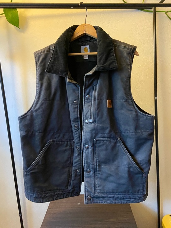 Carhartt Other - Carhartt Black Work Duck Vest with Corduroy Collar